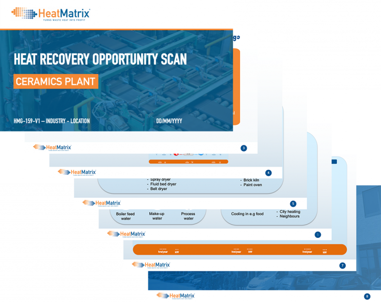HeatMatrix heat recovery opportunity scan for a ceramics plant