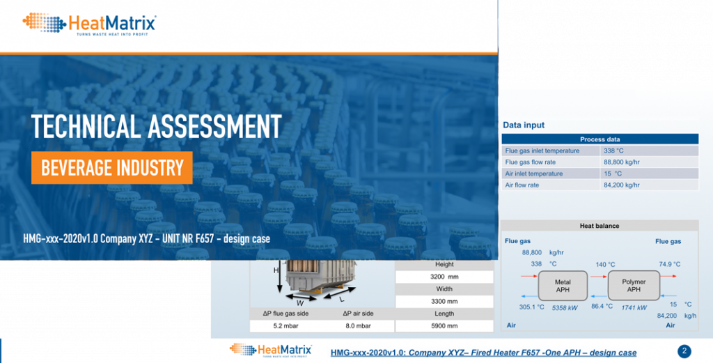 HeatMatrix technical assessment of heat recovery for the beverage industry
