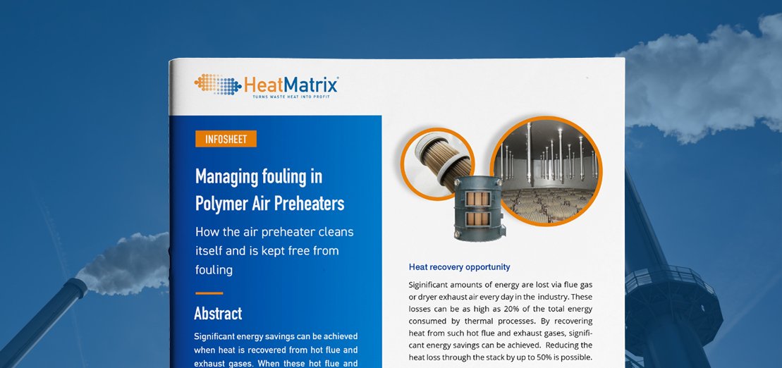 HeatMatrix infosheet about managing fouling in polymer air preheaters